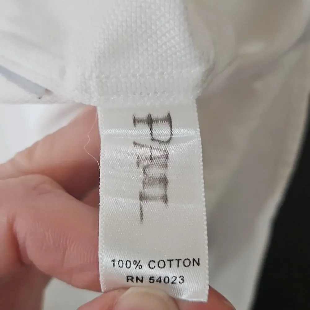 Banana Republic Men's Woven Crisp White French Cuff Dress Shirt Size L 16 - 16.5